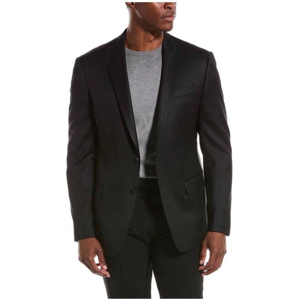 NWT A|X Armani Exchange Men's Black Two Button Blazer Sport Coat 40R Wool Blend